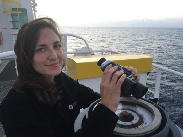 Red Cross and MOAS migrant rescue ship in the Mediterranean Sea 2016